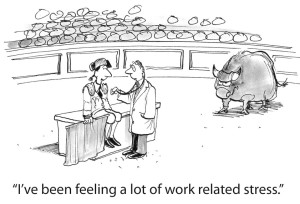 The matador is in a very high stress job situation and says to his doctor, "I've been feeling a lot of work related stress".